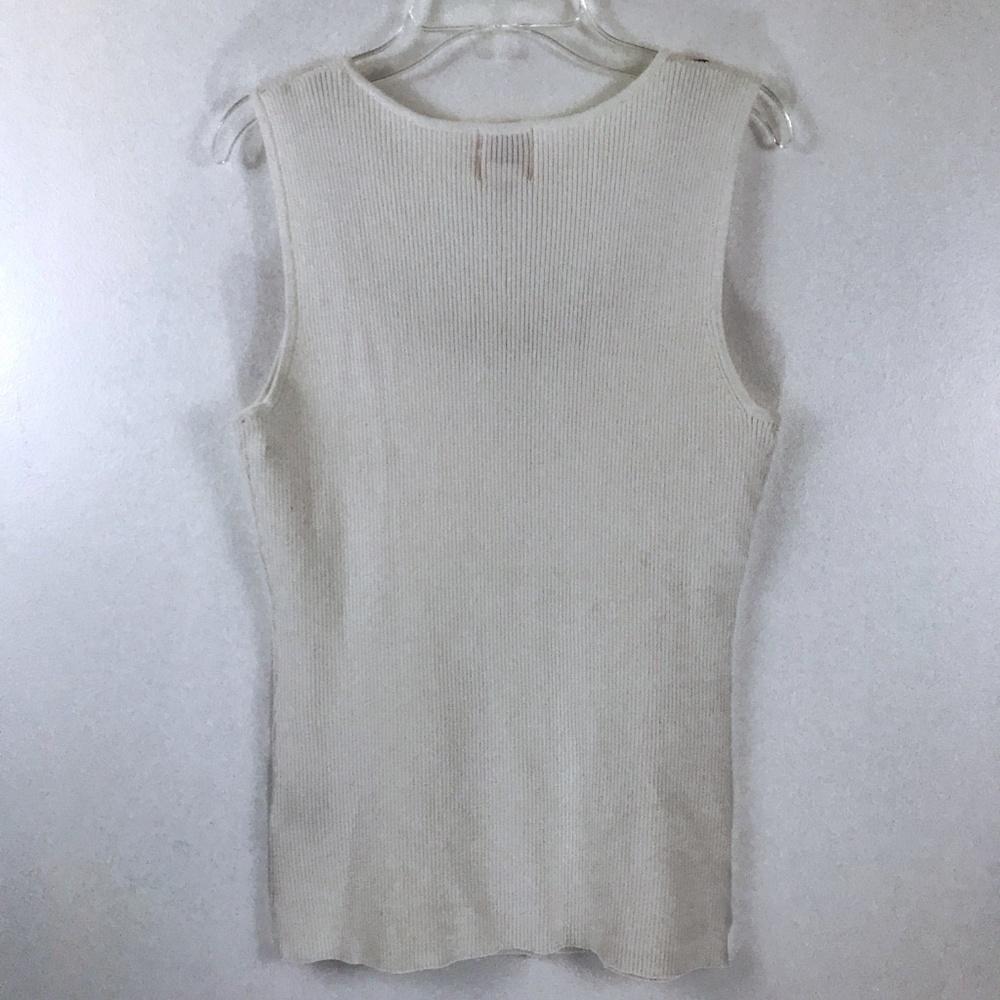 Ruby Rd. White Beaded Tassel Ribbed Tank Top PXL - Picture 5 of 7